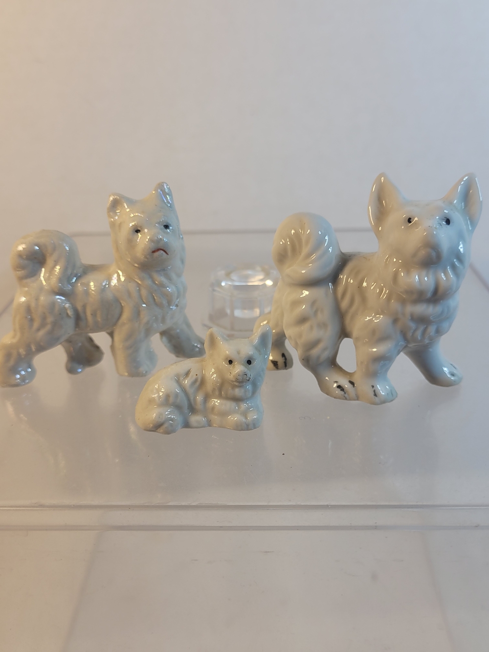 Lot Of 3 Vintage Porcelain Dogs Made In Japan 2 Inch (V)